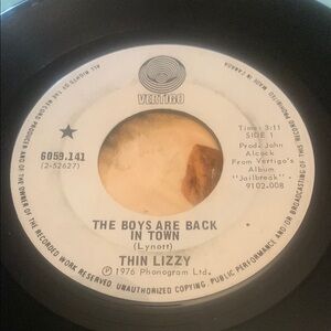 💥3/$20 Vintage Thin Lizzy Vinyl Record 45 RPM